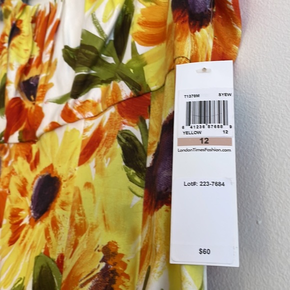 NWT RETRO London Times Women’s SUNFLOWER Sleeveless Summer Dress DREAMY Sz 12